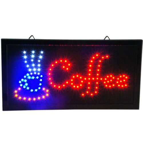 New LED neon Animated Hanging COFFEE cafe open store shop window SIGN Flashing