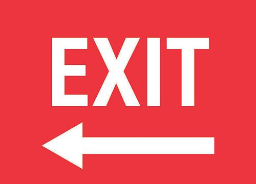 Office / Warehouse Exit Sign Left Arrow Red Sign Quality Signs Sign EXITS s147