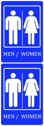 Men Or Women Bathroom Sign Unisex Restroom Outdoor / Indoor Sings Set of two 104