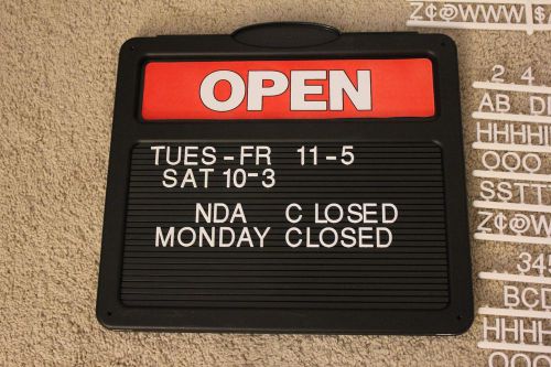Open Closed Sign with Letters Menu Board