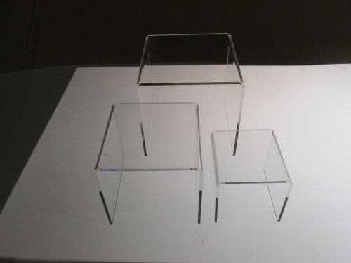 Quantity 2 set of 3&#034; 4&#034; &amp; 5&#034; clear acrylic risers for sale