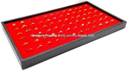 Wholesale lot of red 30 pieces 72 ring display trays for sale