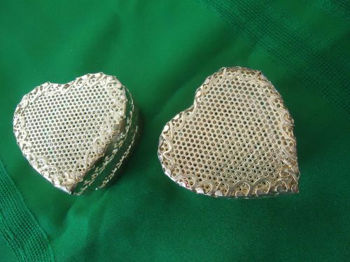 2 Heart Shape Silverplated Jewelry  Gift Boxes
