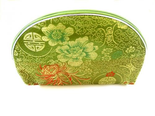 1 Set 5 Pcs Matching  Chinese  Pouch, for Cosmetic, Coin &amp; Jewelry, Green