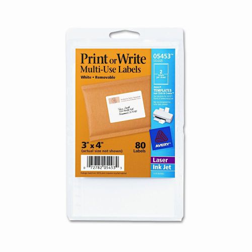 Avery Consumer Products Print or Write Removable Multi-Use Labels, 80/Pack