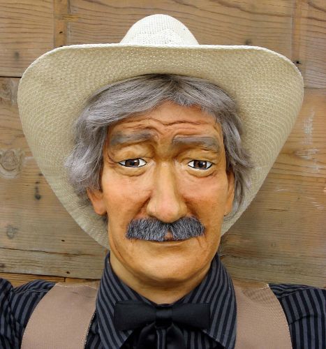 LIFE SIZE POSEABLE OLD WESTERN MANNEQUIN COWBOY , DUMMY