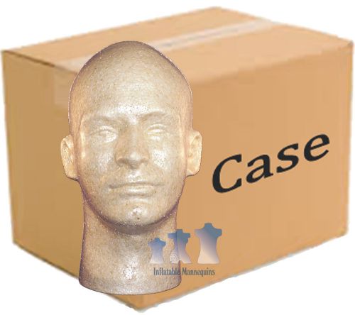Male head, styrofoam tan; 4-pack for sale