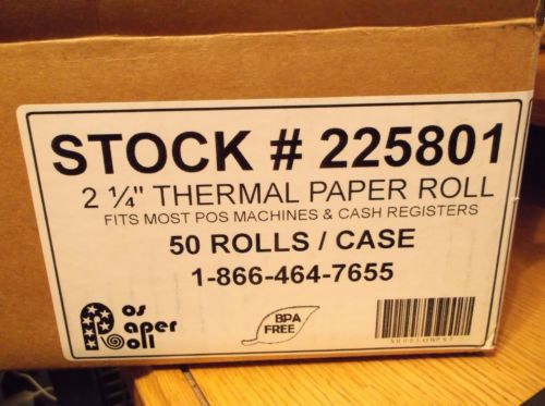 POS THERMAL RECEIPT PAPER 2 1/4&#034; x 85&#039; 49 NEW ROLLS  BPA Free Bright White