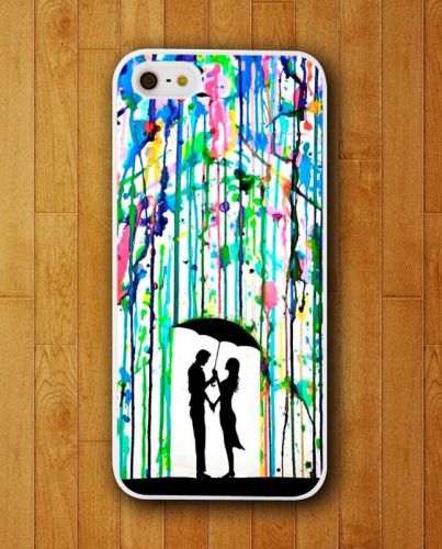 New Romantic Rain Color Painting Case cover For iPhone and Samsung galaxy