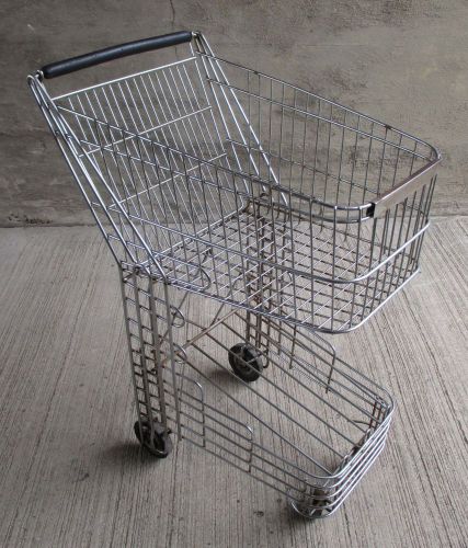 Vintage deco chrome shopping/grocery cart/basket for sale