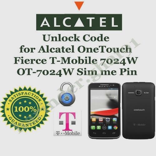 Unlock Code for Alcatel OneTouch Fierce T-Mobile 7024W OT-7024W Sim me Pin