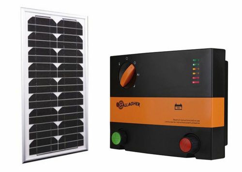 20km 10 watt solar powered electric fence b180 energiser &amp; solar kit-gallagher for sale