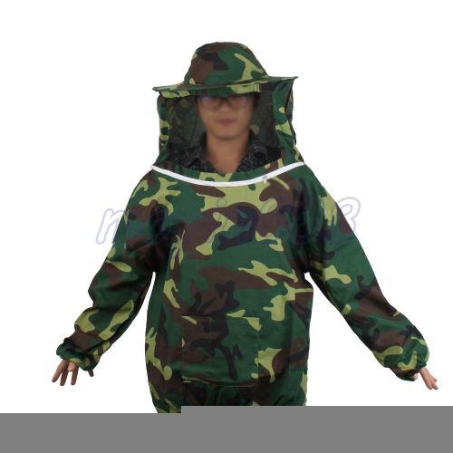 Nylon camouflage beekeeping jacket veil bee keeping suit hat smock equipment for sale