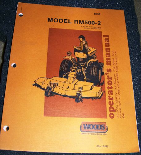 Woods Model RM500-2 Operators Manual