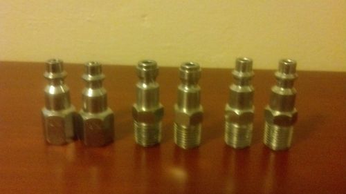 Industrial Coupler Plug, Steel, 1/4&#034; Body size x 1/4&#034; NPT Male+ femail lot of 6