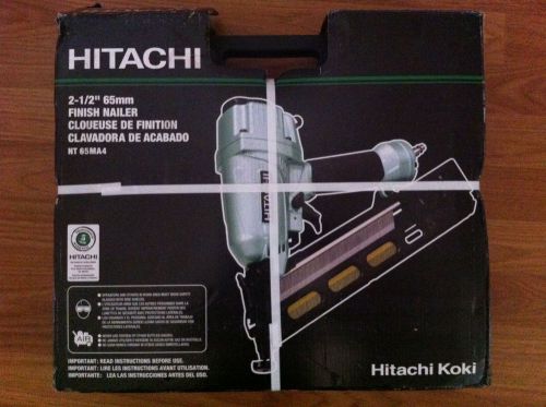 Hitachi nt65ma4 2-1/2&#034; 15 gauge 34 deg. angled finish nailer w/air duster new for sale