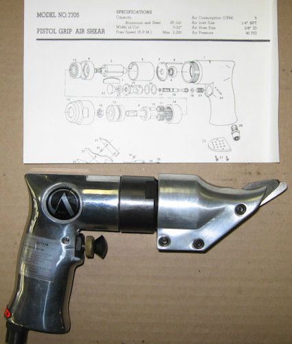 Pneumatic pistol grip metal cutting shear acme mp 7705 for sale