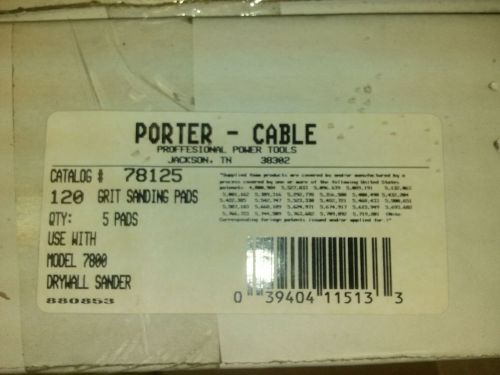 PORTER CABLE 78125 120 GRIT DRYWALL SANDIER PADS 5PCK FREE SHIP USA