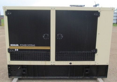50kw kohler / john deere diesel generator genset - 356 hrs - 12 lead - mfg. 2009 for sale