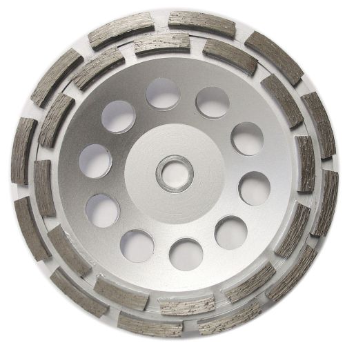 7” premium double row concrete diamond grinding cup wheel for angle grinders for sale