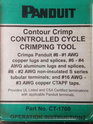 Panduit ct-1700 ratcheting contour crimper brand new for sale