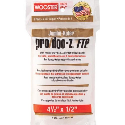 Pro/doo-z ftp woven fabric roller cover 2 pack-4-1/2x1/2 ftp roller cvr for sale