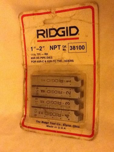 RIDGID 1&#034; - 2&#034; NPT PIPE THREADING DIES HIGH SPEED RH FOR 65-R THREADERS 38100