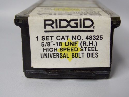 RIDGID 48325 5/8&#034;-18 UNF BOLT THREADING DIES RH HS UNIVERSAL HEADS - NEW