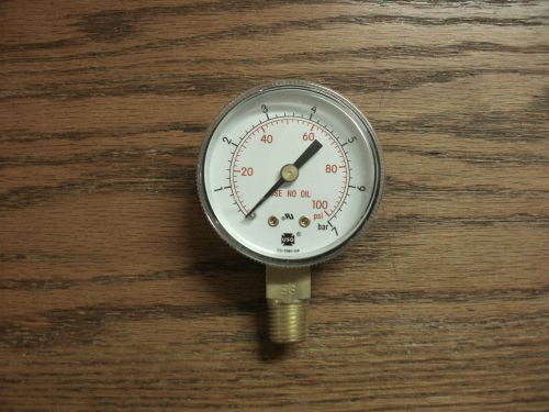 Usg, gauge, 1/4&#034; npt, 0 to 100 psi in red  &amp; 0 to 7 bar in black for sale