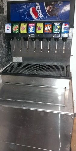 8 flavor soda fountain system w/ drop in cabinet for sale