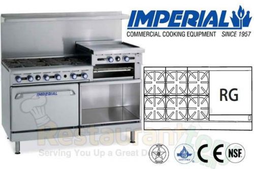 Imperial comm restaurant range 60&#034; w/ 24&#034; griddle 2 oven nat gas ir-6-rg24-cc for sale