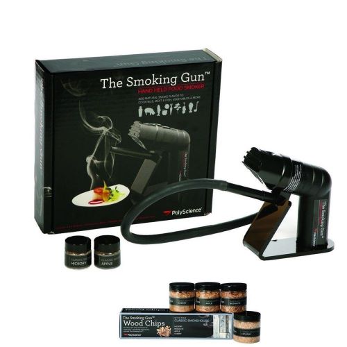 PolyScience The Smoking Gun Handheld Smoker SMOKE + 4 EXTRA WOOD CHIPS $30 VALUE