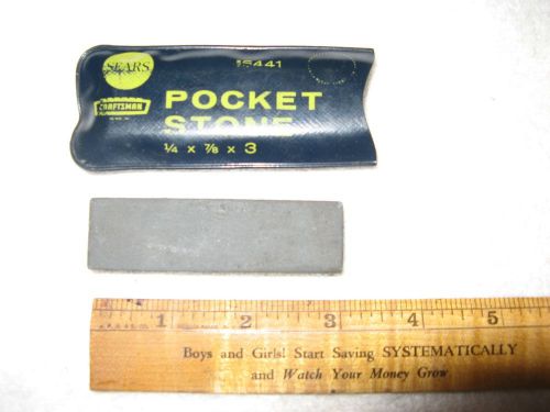 SEARS CRAFTSMAN POCKET KNIFE SHARPENING STONE # 6441 3&#034; W/ SLEEVE