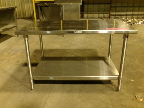 Stainless steel prep table, small, with underneath storage shelf