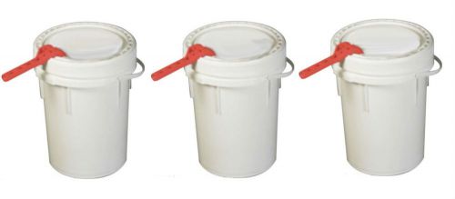 5-Gallon Capacity Food Storage Bucket Three-Pack with Un-Rated Lock Lids