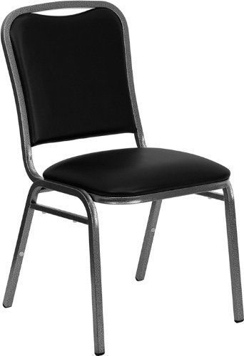 Flash Furniture NG-108-SV-BK-VYL-GG Hercules Series Stacking Banquet Chair with