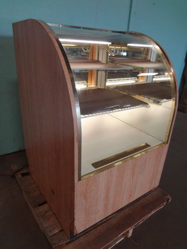 &#034; bakers &#034; h.d. commercial  lighted curved glass bakery/pastry dry display case for sale