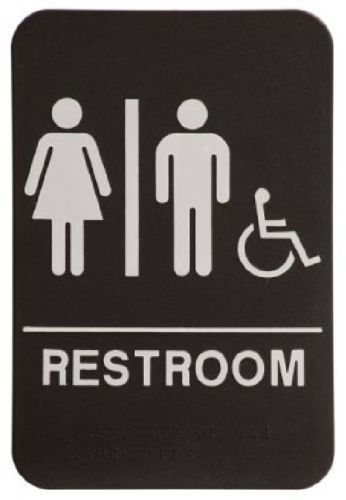 Ada restroom sign unisex wheelchair braille black public accommodation approve for sale