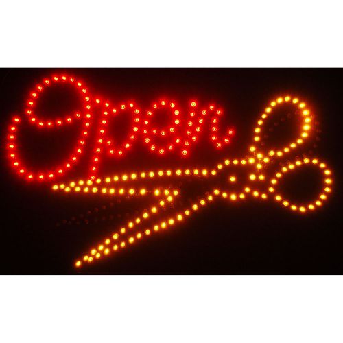 Bright Led Lighted Open Sign Animated Motion Neon Barber or Salon