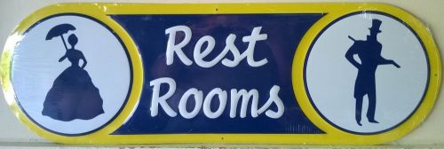 REST ROOMS embossed metal sign vintage style rest room sign home theater food