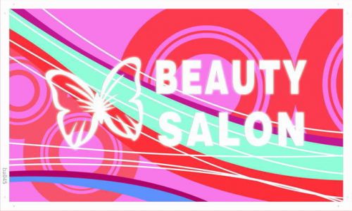 ba045 OPEN Beauty Salon Shop Nails NR Banner Shop Sign