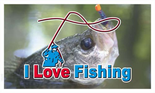 Bb740 i love fishing fish banner shop sign for sale