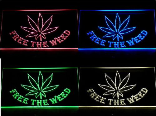 Free the Weed LED Logo Beer Bar Bub Pool Garage Billiards Club NeonLight Sign