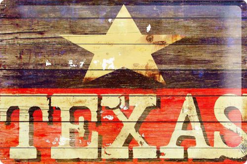 M.A. Allen Retro Tin Sign U.S. Deco Texas sheriff star Advertising 20x30 cm