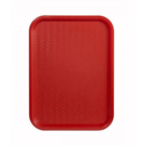 12 Winco FFT-1216R Fast Food Serving Trays 12&#034; x 16&#034; Red