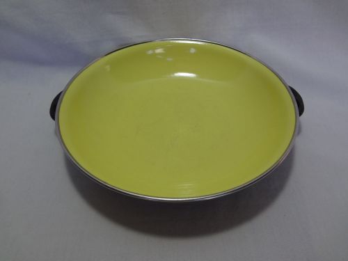 DISH/PAN/TRAY Yugoslavia Cookware Metal/Enamel serving platter bowl Yellow