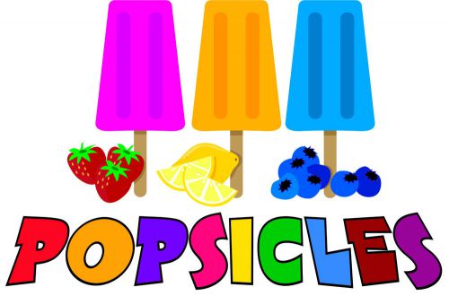 Popsicles Popsicle Fruit Concession Cart Food Truck Van Decal 24&#034;  Menu Sign