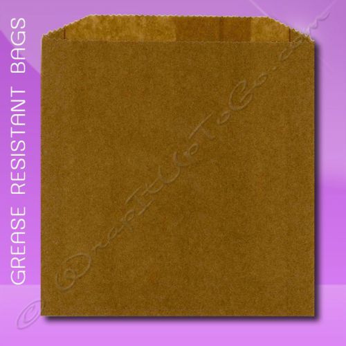Grease Resistant Sandwich Bags – 6 x 3/4 x 6-1/2 – Natural Kraft (brown)