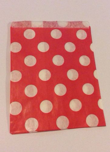 25 5X7 Red Polka Dot Merchandise/Treat/Candy/Gift Bags