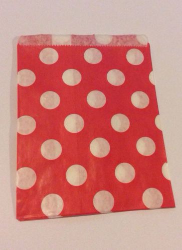 25 5X7 Red Polka Dot Merchandise/Treat/Candy/Gift Bags